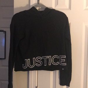 Black justice cropped Hoodie